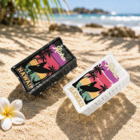 Pince à cheveux hawaïenne personnalisée DongDong pour la routine quotidienne, coucher de soleil, Aloha, fille surfeuse, pince à cheveux hawaïenne en acétate de haute qualité
