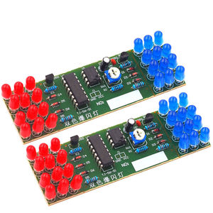 ชุดอุปกรณ์ไฟอิเล็กทรอนิกส์ DIY OKY1319 NE555 CD4017 IC LED สีแดงน้ำเงิน ชุด DIY ไฟกระพริบสองสี - Product Image 3