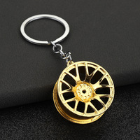 Promotion Nouveau Porte-clés Jante de Voiture en Alliage Métallique Or Argent Coloré, Pendentif Pièce Automobile Artisanat pour Homme Femme