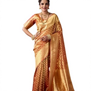 Sari en pure soie pour femmes, prêt à porter, pour les occasions formelles, vêtements indiens et pakistanais - Product Image 1