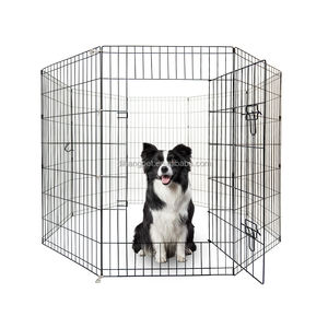 Corralito Portátil Transparente para Perros, Panel de Alambre Metálico Resistente para Exteriores, para Perros Grandes, Clásico, Metálico, Ecológico, con Botones - Product Image 1