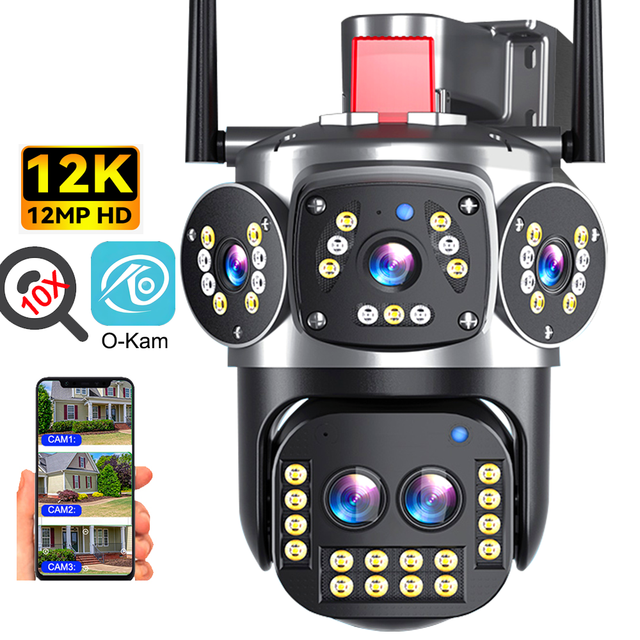 Wireless WiFi PTZ Outdoor Security Camera with 360 Rotation Color Night Vision IP66 Waterproof Two-Way Audio & Cloud Storage