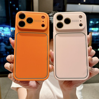 Funda de teléfono con marco de cristal mate original para iPhone 17 16 15 14 Pro Max, cubierta trasera cuadrada esmerilada a prueba de golpes con lente.