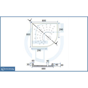 Piatto Doccia Angolare in Ceramica H6 Stile Europeo Moderno 80x80x6cm, Forma Quadrata per Bagni e Docce di Hotel - Product Image 2
