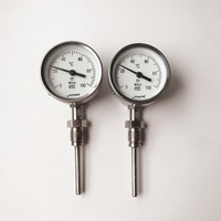 Termometer Dial Probe Bimetal Stainless Steel Tipe Universal Haichen dengan Thermowell