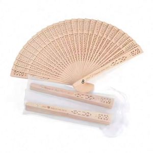 Abanico Plegable de Madera de Sándalo Grabado Personalizado, Abanicos Personalizados para Bodas, Decoración de Fiestas, Regalos para Invitados - Product Image 1