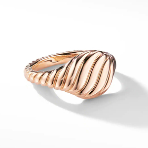 Cable esculpido relleno Mini Pinky Ring Gold <span class=keywords><strong>Fabulous</strong></span> 925 Sterling Silver para mujeres Anillo de compromiso Alianzas o anillos de boda 50PCs - Product Image 2