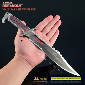 Arena Breakout All-Metal Dagger 30CM Hoja pesada Camino de pared Simulación sin cortar Artesanía Grabada Armadura Niños Regalo Prop Seguro - Product Image 3
