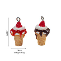 Pendentifs miniatures en forme de cône de glace avec cône gaufré et gouttes brillantes, parfaits pour la fabrication de bijoux DIY, porte-clés et bracelets à breloques. Offre en gros