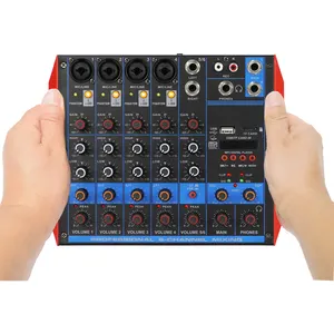 MiCWL Mini 6-Channel Mixing Console Audio Mixer Sound Card Built-in 48V Phantom Power 5V USB For Computer Laptop Live Stage Sing