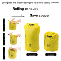 Sac étanche OEM 3L/6L/10L/16L léger à fermeture roulée pour sports nautiques en plein air, en nylon 15D avec silicone simple, IPX6, sac de compression