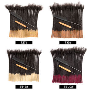 BLT <span class=keywords><strong>Cheveux</strong></span> Brésiliens Non Transformés 0.8cm Épaisseur Dreadlock <span class=keywords><strong>Court</strong></span> Crochet Locs <span class=keywords><strong>Cheveux</strong></span> Humains Dread <span class=keywords><strong>Locks</strong></span> Extensions Tressage - Product Image 1