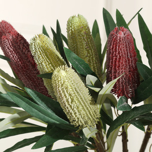 Rama de Banksia Artificial de Lujo con Tacto Real, Flor de Pagoda Exótica, Protea Artificial para Decoración Zen de Hoteles de Alta Gama, Vestíbulos, Hogares y Villas - Product Image 2