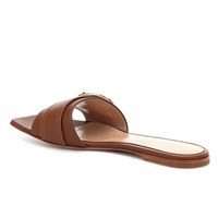 Chaussures plates d'été décontractées de grande taille Pantoufles marron à boucle et bout carré pour femmes