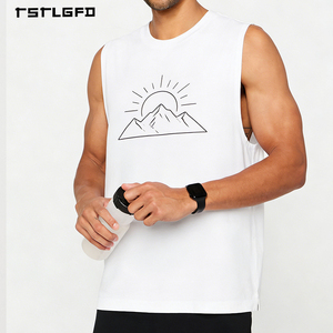 Camisetas de Gimnasio Personalizadas al por Mayor para Hombre, Camisetas Deportivas sin Mangas para Entrenamiento, Running, Color Blanco - Product Image 6