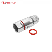 Conector Coaxial Hembra Tipo N Premium con Abrazadera Recta para Cable Alimentador Heliax Corrugado de 1/2" (1-2 Pulgadas) LDF4-50A HCAAY50-12