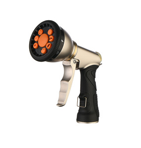 Ergonomic Portable Adjustable High-Pressure Metal Sprayer For Connector Multiple <strong>Spray</strong> Patterns Silver Body Garden Gun - Product Image 3