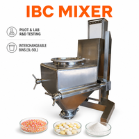 IBC Bin Blender dengan Pengangkatan Otomatis, Penjepit, Pengereman, dan Rangka Putar untuk Pabrik Pencampuran Bubuk Kering Kimia dan Makanan