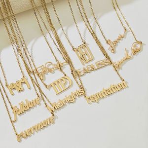 Collar con Colgante Conmemorativo de Acero Inoxidable con Letras del Álbum de <span class=keywords><strong>Taylor</strong></span> Swift, Mercancía para Fans, Venta al Por Mayor y Dropshipping - Product Image 1