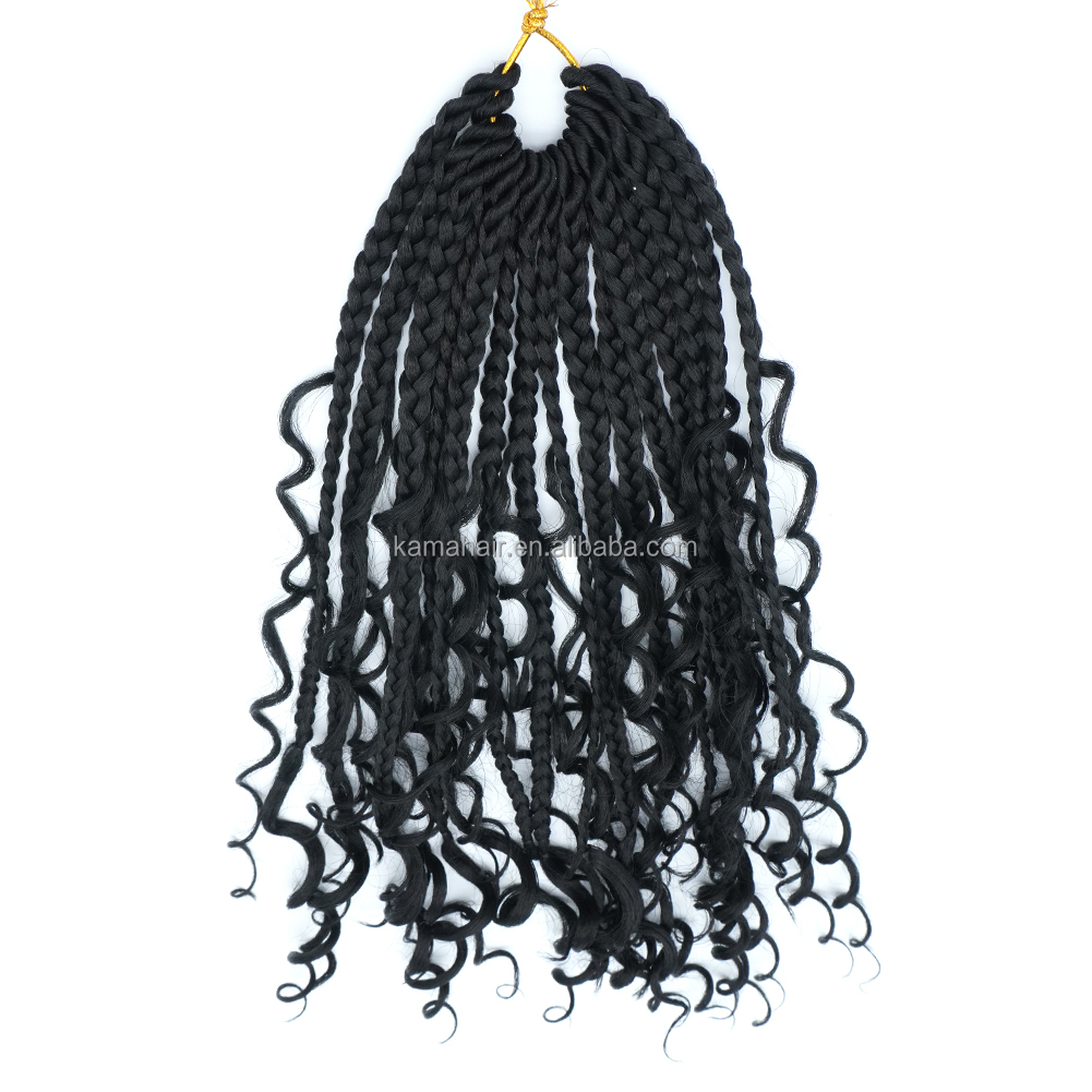 KAMA Pre-Looped Dyed Synthetic Braids Soft Hair Extensions Boho Box Jumbo River Loco Butterfly Crochet Single Weft Hair Waving Detail Section 5