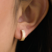 Boucles d'oreilles créoles J&D Jewelry vintage texturées martelées, plaquées or 18 carats, en acier inoxydable, bijoux classiques pour femmes