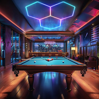 Plafonnier Disco Hexagonal RGB d'Ambiance pour Salle de Jeux, Salle de Sport, Boîte de Nuit, Fête – Vente en Gros
