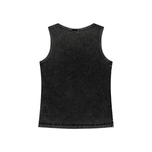 Women's Gray Sleeveless Tank Top Crew Neck Solid Color Cotton Jersey Casual Wear Breathable Regular Fit All Seasons - Product Image 4