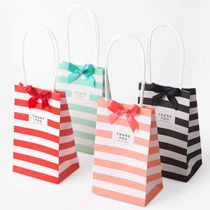 Paper Stripe <b>Gift</b> Bag Packaging Candy Cookie Present Packing Favor Kraft Bonbonniere Wedding Party Goodie Bags for Sweets - Product Image 1