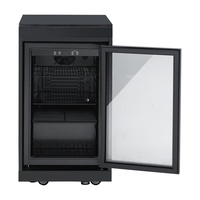 Unit Kulkas Stainless Steel Tunggal dengan Meja Marmer Hitam Peralatan BBQ Dapur Luar Ruangan