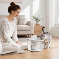 Fontaine à eau pour animaux de compagnie de grande capacité 3,1 L avec dessus en plastique/acier inoxydable, ultra silencieuse, facile à nettoyer, filtres sans BPA inclus
