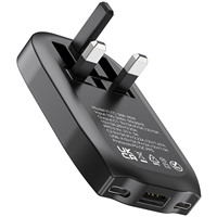 Productos de Tendencia 2026, Nuevos Cargadores y Adaptadores de Viaje Ultra Delgados y Rápidos, Cargador GaN Plegable de 65W con Enchufe UK, USB C PD QC 3.0