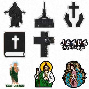 Nouveaux charms de chaussures en PVC 2026 personnalisés sur le thème du Christ, Jésus, sport (baseball, basketball, football australien) et design Weed - Product Image 1