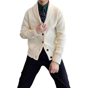 <span class=keywords><strong>Cardigan</strong></span> en tricot chaud pour <span class=keywords><strong>homme</strong></span>, style britannique-italien, coupe ajustée, col large <span class=keywords><strong>vintage</strong></span>, style coréen tendance, col en V - Product Image 5