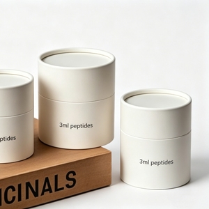 Luxury Kraft Round Paper Cylinder Tube Box Custom White Tube Packaging <b>Container</b> For Cosmetic Jar <b>Perfume</b> Essential Oil Bottle - Product Image 2