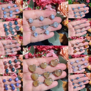 Anelli in <span class=keywords><strong>Cristallo</strong></span> Naturale di <span class=keywords><strong>Labradorite</strong></span>, Ametista e Larimar, Anello Regolabile in Rame per Regalo, Anello in Quarzo Curativo - Product Image 2