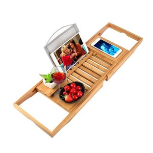 Estante de bambú para bañera, estante de almacenamiento multifuncional para baño, estante telescópico antideslizante para baño, estante para vinos al por mayor. - Product Image 5