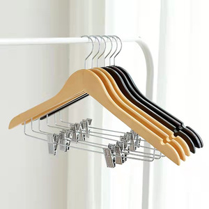 <span class=keywords><strong>Colgador</strong></span> de <span class=keywords><strong>madera</strong></span> P66 para supermercado, para hotel, perchas de <span class=keywords><strong>madera</strong></span> con Clip para ropa seca - Product Image 6
