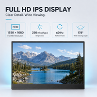 Monitor Portabel 15,6 Inci dengan Stand Terintegrasi FHD IPS USB C Layar Kedua Laptop OEM ODM