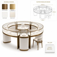 Vitrine de présentation de bijoux de luxe personnalisable avec éclairage LED en verre, écologique et durable pour les bijouteries et les centres commerciaux
