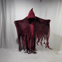 Cape de Cosplay Halloween Grim Reaper, Costume de Squelette, Cape Rétro Médiévale pour Maison Hantée, Robe d'Horreur, Tenue de Zombie Unisexe Adulte