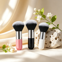 Kuas Blush Sintetis Besar Tunggal dengan Bulu Tebal, Kuas Bedak Multifungsi Hitam, Alat Kecantikan Wajah, Kuas Makeup dengan Gagang Plastik