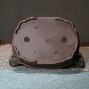 Maceta Rectangular de Arcilla Morada para Bonsái, Borde Biselado, Maceta de Interior para Escritorio, Estilo Chino, Cerámica Clásica - Product Image 4