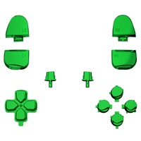 Set Tombol Pengganti D-pad R1 L1 R2 L2 Trigger Share Options Face Button Chrome Hijau Lengkap untuk Kontroler PS5 BDM-030/040/050