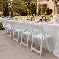 Chaises pliantes en résine plastique pour usage commercial, extérieur, jardin, blanches, empilables, pour mariage, banquet, fête, événement, location