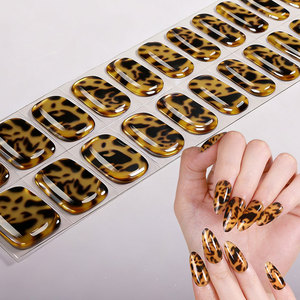 Bandes d'Ongles en Gel Auto-Adhésives Motif Écaille de Tortue Ambrée Automne, Faciles à Appliquer et à Retirer, Sans UV, Autocollants Wraps Gel Ongles - Product Image 6