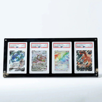 Vitrine acrylique 4 emplacements pour cartes gradées, portable, taille personnalisée pour boosters Pokémon et cartes de sport, fixation murale ou autoportante