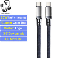 Cable de Carga Rápida de 60W Tipo-C a Tipo-C con Cubierta Trenzada de Nailon y Aleación de Aluminio, Conductor de Cobre Puro para Uso en Computadoras IOS - OEM