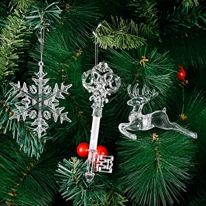 Nueva Decoración para Árbol de Navidad, Colgante Transparente de Copo de Nieve Navideño, Creativo Colgante de Ciervo, Adorno para Árbol de Navidad - Product Image 2