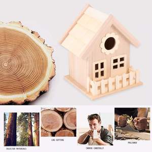 Ongeverfde Houten Vogelhuisjes Natuurlijk Onafgewerkt Houten Vogelhuisje Om <span class=keywords><strong>Mini</strong></span>-Vogelnest Te Schilderen - Product Image 3