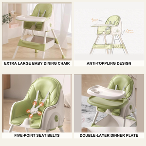 Silla Alta para Bebé al por Mayor, Extra Grande, Antivuelco, con Cinturón de Seguridad de 5 Puntos, Bandeja Doble Extraíble, Portavasos, Regalo - Product Image 2